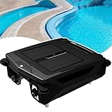 RoyceBee Solarbetriebener Roboter-Poolskimmer mit Zwei Ladeoptionen und Kontinuierlicher Reinigung, Batteriebetrieb, Schutz für Flaches Wasser und Zwei Salz- und Chlortoleranten Motoren