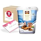 Pere's Candy® Bundle für 3 x Wafer Bites Mini- Waffelröllchen Kakao- Und Haselnussfüllung 150g + Pere's Candy Notepad DIN A7-25 Blatt