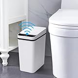 Intelligenter 12L Sensor Küchenabfalleimer - Mülleimer mit Sensor Technologie, Touchless & Wasserdicht - für Büro & Bad - Mülleimer mit Deckel & No Noise Funktion - Weiß