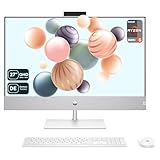 HP Pavilion All-in-One Desktop PC, AMD Ryzen 5 5500U, 64 GB DDR4 RAM, 4 TB PCle SSD, 27' QHD IPS Display, AMD Radeon Grafik Integriert, QWERTZ Tastatur + Maus, Windows 11 Home, White