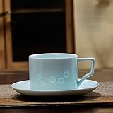 Tasse À Café En Porcelaine,280 Ml Kaffeetassen Set Porzellan Kaffeeservice Kaffeebecher Set Cappuccino Tassen Mit Unterteller Kaffeetassen Mit Untertassen Kaffeebecher Aus Steingut(D)