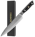 Qomparo Neu Einführungspreis Damastmesser 20cm-Klinge 67 Lagen VG-10 Damaststahl Profi Küchenmesser Extrem scharf Japanisches Kochmesser mit ergonomischem G-10 Griff und Geschenkverpackung