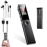 Digital Voice Recorder, Diktiergerät Aufnahmegerä mit Playback - 3072Kpbs One-Touch Audioaufnahmegerät mit Rauschunterdrückung für Klassen/Meeting/Interviews