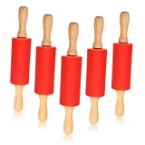 VICASKY 5 Stück Teiliges aus Holz Nudelholz für Kleiner Teigroller für Backzubehör zum Ausrollen von Teig für Kekse Pizza und Leicht zu Reinigen und Sicher der Anwendung