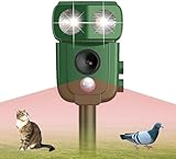 Neu Katzenschreck, Katzen-Abwehr, Ultraschall-Tauben, Ultraschall-Abwehr, Solarenergie, IP66, wasserdicht, mit Verstellbarer Frequenz, zum Vertreiben von Tieren, 5 Modi, verstellbar, Tiervertreiber