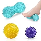 URAQT Massagebälle Faszienball, 3er Set Igelball Set, Spiked Massage Ball Hart, Massagebälle mit Noppen,für Rücken Beine Füße Hände