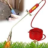Propan Unkrautbrenner Fackel Kit - 500.000 BTU Industrieflamme mit 1,5 m Schlauch, Dual-Sicherheitsventil für Schweißen/Eisschmelzen/Garten, Flammenwerfer Unkrautfackeln Tank für Außen