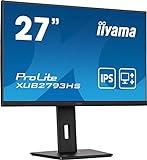 iiyama ProLite XUB2793HS-B5 68,5cm 27' IPS LED-Monitor Full-HD HDMI DisplayPort Slim-Line Höhenverstellung Pivot schwarz