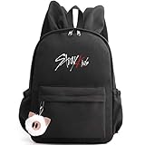 Casual Stray Kids Rucksack Süße Hasenohren Schultaschen für Jungen Mädchen StrayKids Camping Wanderrucksack Daypacks