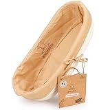 Backefix 500g bis 1 kg Gärkörbchen oval klein (Ø 28cm innen) | Brot backen Zubehör für perfekt geformtes, handgemachtes Brot | naturbelassener Gärkorb zum Brotbacken mit braunem Leinentuch