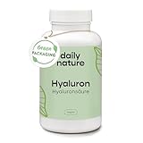 dailynature Hyaluronsäure 90 Kapseln | 1.100 kDa | hochdosiert mit 500 mg Natrium Hyaluronat pro Kapsel | vegan | ohne unerwünschte Zusätze | glutenfrei | laktosefrei
