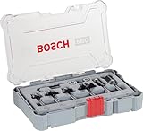 Bosch Professional 6tlg. Rand- und Kantenfräser Set (für Holz, für Oberfräsen mit 1/4 Zoll Schaft)