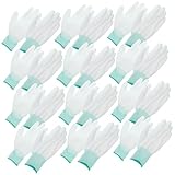HEATSHAKING 12 Stück Antistatische Nylonhandschuhe bauhandschuhe reinigungshandschuhe Montagehandschuhe arbeiten Finger Beständig Handschuhe für Strickmaschinen elektrische handschuhe PU Green