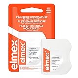 elmex Zahnseide 50m – gewachstes Zahnband für eine gründliche Zahnreinigung – Faden mit Flauscheffekt und Aminfluorid beugt Karies und Zahnfleischentzündungen vor
