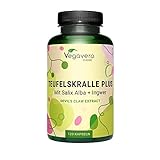 Teufelskralle Kapseln Vegavero® | 550 mg | Mit Weidenrinde (Salix alba) & Ingwer | 2% Harpagoside aus Harpagophytum procumbens | Vegan & Ohne Zusätze | 120 Stück