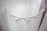 KS Handel 24 ALU BOGENSTANGE 80x80 cm DUSCHVORHANGSTANGE OVAL WEISS OVALSTANGE FÜR DUSCHVORHANG! ARCHED ROD WHITE!