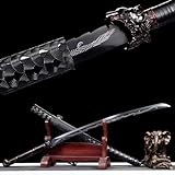 LQSMX sword 111cm Zweihändiges Schwert/scharf/Katana Schwert scharf Samuraischwert Handgeschmiedeter Manganstahl