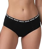 Nur Die Damen Nur die Perioden Unterwäsche - Panty Alles Geregelt aus Bio-Baumwolle, Normale Blutung Slip, Schwarz, XL EU