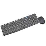 SIMPLETEK - Kabellose Tastatur und Maus im französischen AZERTY FR-Layout - USB-Empfänger mit Plug-and-Play-Funktion - Spritzwassergeschütztes Design