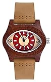 SUPBRO Holzuhren Damen Holzuhr Natur Hölzerne Uhr Analoge Japanisch Quarzwerk Uhren mit Lederband für Damen