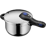 WMF Perfect Plus Schnellkochtopf Induktion 4,5l, Dampfkochtopf mit Flammschutz, großes Kochsignal, 2 Kochstufen, abnehmbarer Deckelgriff, Einhand-Kochstufenregler, Cromargan Edelstahl poliert