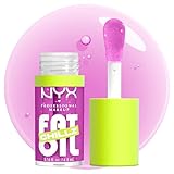 Nyx Professional Makeup, Fat Oil Chillz Gloss Farbton: Strawberry Slush (Lila) Feuchtigkeitsspendender Lipgloss mit saftiger Wirkung, bis zu 12 Stunden Anwendung, vegane Formel.