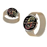Wizvox 2025 Smartwatch - Smartwatch Mit 𝐁𝐥𝐮𝐭𝐳𝐮𝐜𝐤𝐞𝐫𝐦𝐞𝐬𝐬𝐮𝐧𝐠 Bluetooth Verbunden 1.32' Blutdruckmessgerät Mit EKG Alltagsleben F22r0719,MilanGold