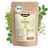 Moringa Pulver Bio 500g | aromatisch, angenehmer, leicht scharfer Geschmack | 100% echtes Moringa Oleifera Blattpulver | aus kontrolliert biologischen Anbau | vom Achterhof