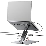 BENFEI Laptop Ständer mit 7-in-1 USB C Dockingstation – HDMI (4K@60Hz), 1×SD& 1×Micro SD Kartenleser, 100W Power Delivery, 10Gbps (1×USB-C & 2×USB-A 3.2) – Für MacBook Pro/Air iPad Pro XPS & ThinkPad