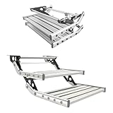 Wohnwagen Trittstufe, Klappbar Wohnwagen Treppe, Manuell Einziehbare Treppe, rutschfeste Pedale, Leicht Herauszuziehen, Eloxiert, Für Camping Und Outdoor,Double-layermanual