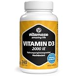 Vitamin D3 2000 IE hochdosiert, Vorrat für über 1 Jahr, 50 mcg reines Cholecalciferol pro 2-Tagesdosis, Sonnenvitamin für Knochen und Immunsystem, Made in Germany