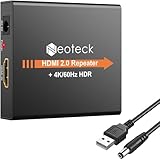 Neoteck 2.0 HDMI Repeater 60M HDMI Verstärker 4K 2160P 3D HDMI 2.0 Extender Booster Adapter Mini Größe Metall Shell für PC DVD Sky HD Box PS3 PS4 Satellite Box und mehr Geräte