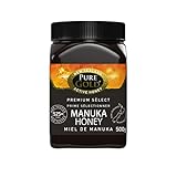 Pure Gold Manuka-Honig 525+ 500 g, Honig aus Neuseeland, im Kunststoffbehälter, MBO-zertifiziert und nach MPI-Standards