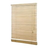 Ventanara® Holzjalousie 35mm Natur Holz Jalousie Jalousette Echtholz (90 x 130 cm)