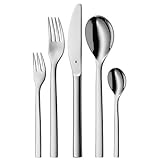 WMF Atria Vorteils Besteck Set 12 Personen, Essbesteck 60 teilig, Monobloc-Messer, Cromargan Edelstahl poliert, spülmaschinenfest