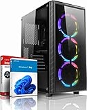 shinobee® Gaming PC AMD Ryzen 5 5600G, 12 Threads, 4.4 GHz | AMD RX Vega 7 4K HDMI DX12 | 512 GB SSD | 16 GB DDR4 3000 | Windows 11 | WLAN | Desktop Computer für Gamer #7166