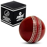 5RIDGE Cricketbälle für Training, Coaching, Übung und hervorragende Sprungfähigkeiten, weicher Moosgummi-Cricketball mit langlebigen, traditionellen Nähten, genäht für alle Altersgruppen (rot)