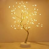 Kinamy LED Baum Lichter, LED Lichterbaum, Baum Licht Warmweiß Verstellbare Äste, 108 LED Baum Lampe Dekobaum Belichtet Baumbeleuchtung Innen Deko,USB/Batteriebetrieben