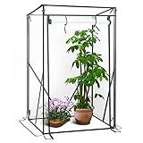 WOLTU Gartengewächshäuser Foliengewächshaus Tomatengewächshaus Treibhaus Gartenhaus Frühbeet Tomatenhaus Gemüse Gewächshaus überwinterungszelt für Pflanzen Transparent 100x50x150/136cm