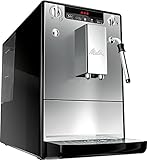 Melitta Solo & Milk - schlanker Kaffeevollautomat mit Milchaufschäumer, Kaffeemaschine mit abnehmbarem Wassertank, für z. B. Kaffee oder Cappuccino, silber