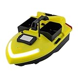 HPDTZ Angelköder Boot Futterboot mit Echolot und GPS Bait Boat Intelligentes Futterboot Angeln RC Boot Köderboot 500m Steuerung für Angler Camping und Gewässer (Gelb)