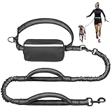 KQWVZ Joggingleine Hunde, Freihändig Laufleine für Hunde, Jogging Leine Hundeleine, HundeleineJoggen mit Abnehmbare Hüfttasche, Bauchgurt Hundeleine für Mittelgroße GroßeHunde bis zu 50 kg