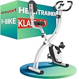 Ultrasport F-Bike Curved Heimtrainer Fahrrad Klappbar I Hometrainer Fahrrad Klappbar mit Komfort-Sattel I Ergometer Heimtrainer, Fitnessbikes, Trimmrad Heimtrainer Klappbar, Pink