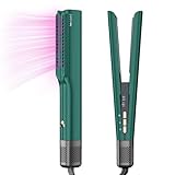 Air Haarglätter, PARWIN PRO BEAUTY Ionen Air Glätteisen, Nass bis Trocken, Ohne Heizplatten, Ohne Hitzeschäden, Glätten mit Luft, für Mittleres Haar und Langes Haar(35-75cm), Dunkelgrün