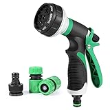 moinkerin Garten Handbrause Gartenschlauch Aufsatz Gartenbrause für Bewässerung Pflanzen oder Rasen, Reinigung Haustiere, Reinigung von Windows 1/2‘’ Schlauch(1, Grün)