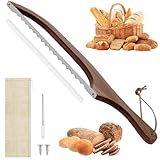 ZOBMIO Holz Brotmesser - Brotmesser aus Holz mit rostfreier Klinge und ergonomischem Griff für frisches Brot, Brotlaibe und Vollkornbrot - Ideal für Zuhause, Bäckerei und als Geschenk