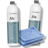 ChimpTools - Koch Chemie ALC Allround Leather Cleaner Leder Reiniger 1L + Koch Chemie Als Allround Leather Sealant - Leder Versiegelung 1L | Lederpflegeset inkl. 2X Mikrofasertuch