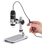 USB-Mikroskop - 10x / 200x [Kern ODC 895] Das digitale USB-Mikroskop für die schnelle Prüfung oder Ihr Hobby, Ständer: Säule, mit Fokusrad