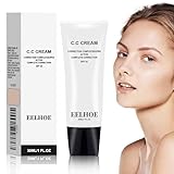 CC-Creme für Farbkorrektur Voll Deckende Foundation mit LSF 50 Langanhaltender Feuchtigkeitsspendender Concealer,Für bis zu 24h Feuchtigkeit,Natürliche 30g