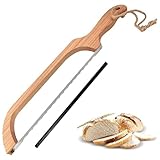 Musedimall Brotsäge Holz, Brotmesser Holzgriff für Brot, Wurst, Käse, Fleischkäse, aus rostfreiem Edelstahl gearbeitet